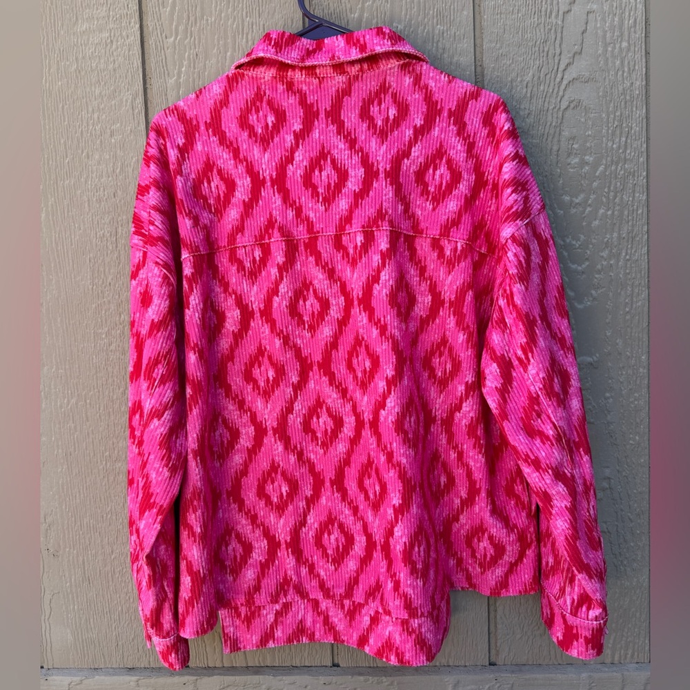 Savanna Jane Pink Patterned Button-Front Shirt Ja… - image 7